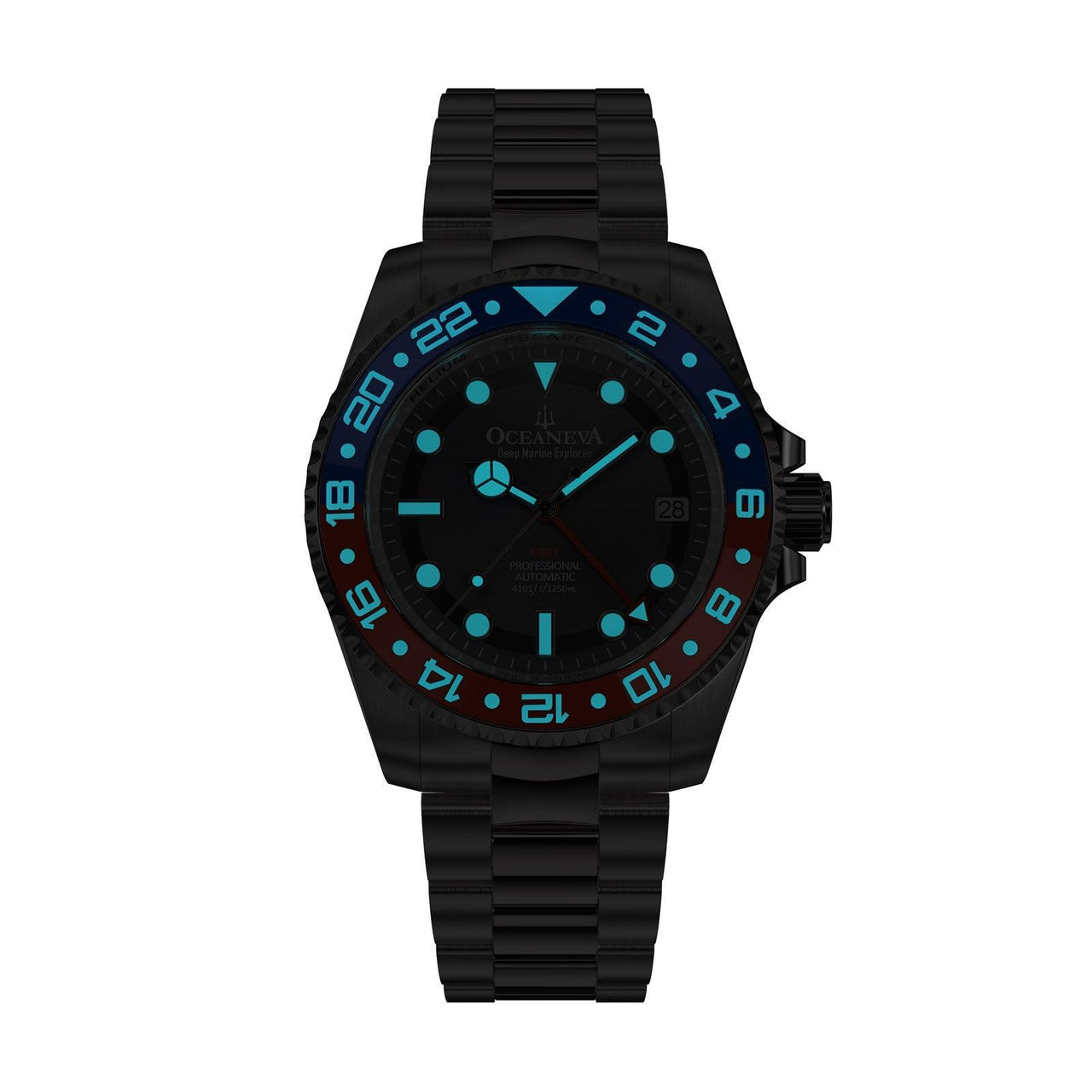 Oceaneva Automatic GMT Watch - Deep Marine Explorer - GMT Watch - BK.RD.NH.BL.GMT.ST automatic GMT watch, Automatic watches, Diver GMT, GMT Dive Watch, men's gmt watches