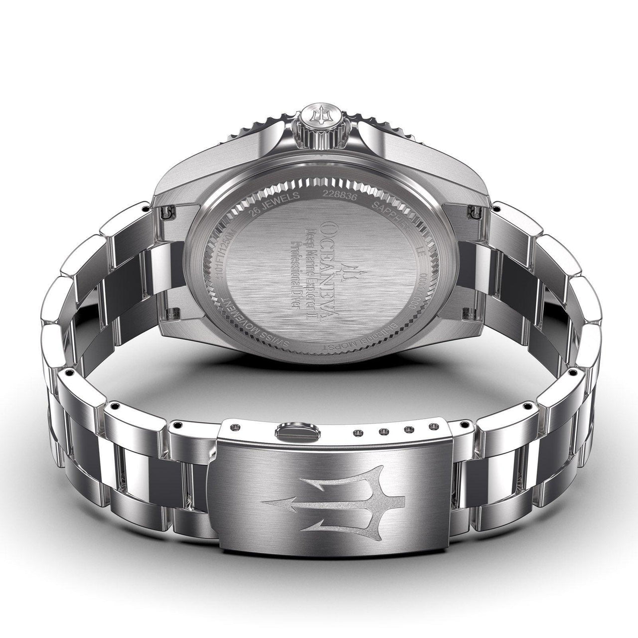 Oceaneva Men's Deep Marine Explorer II 1250M Pro Diver Watch Blue Mother Of Pearl - BKII200BLMOPST 1000M, 1250M diver, 316L Stainless Steel Watch, Automatic Watch, BGW9 Swiss-Superluminova, Ceramic Bezel, Dive Watch, Sw200-1 Swiss Automatic Movement
