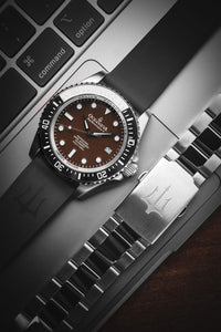 Thumbnail for Oceaneva Men's Deep Marine Explorer II 1250M Pro Diver Watch Black and Brown - BKII200BRST 1000M, 1250M, 316L Stainless Steel Watch, Automatic Watch, BGW9 Swiss-Superluminova, Ceramic Bezel, Dive Watch, Sw200-1 Swiss Automatic Movement