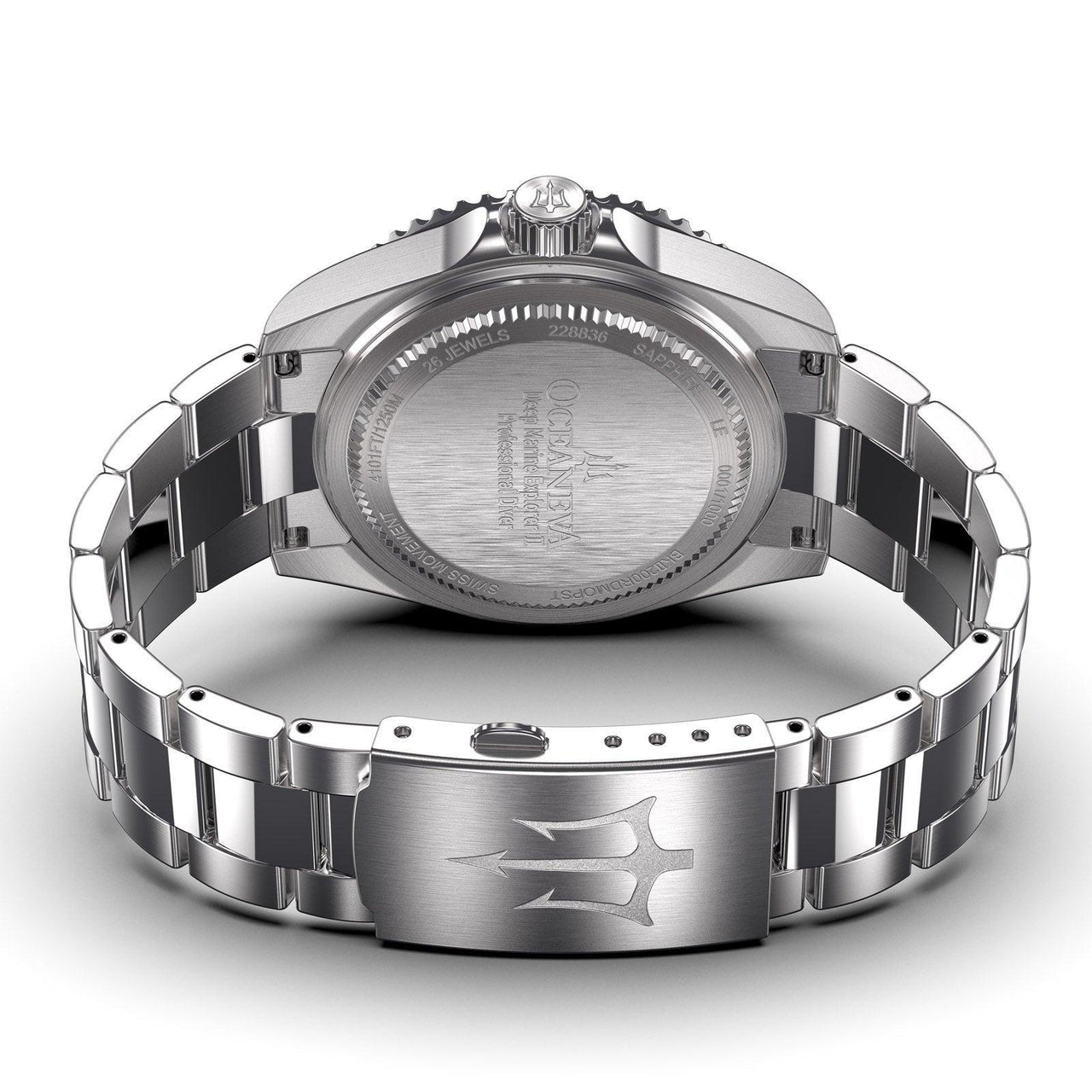 Oceaneva Men's Deep Marine Explorer II 1250M Pro Diver Watch Red Mother of Pearl Dial - BKII200RDMOPST 1000M, 1250M diver, 316L Stainless Steel Watch, Automatic Watch, BGW9 Swiss-Superluminova, Ceramic Bezel, Dive Watch, Sw200-1 Swiss Automatic Movement