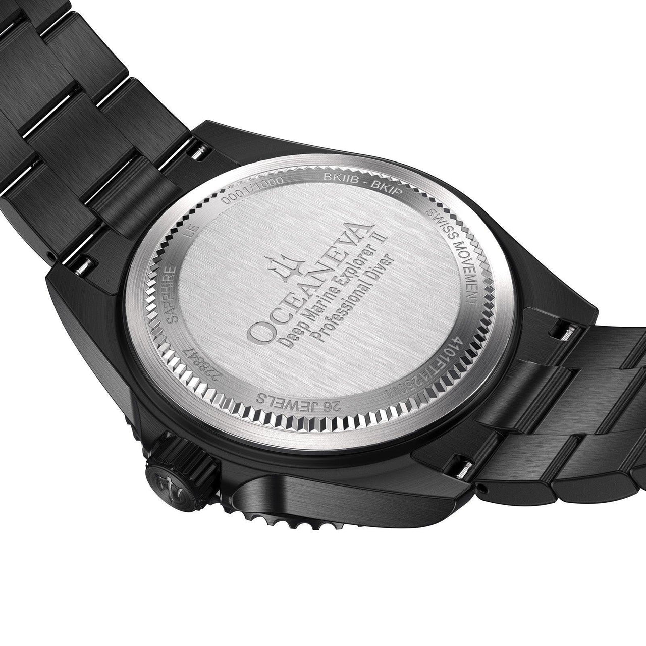 Oceaneva Men's Deep Marine Explorer II 1250M Pro Diver Watch Black Dial Black IP - BKIIB-BKIP 1000M, 1250M, 316L Stainless Steel Watch, Automatic Watch, BGW9 Swiss-Superluminova, Ceramic Bezel, Dive Watch, Sw200-1 Swiss Automatic Movement