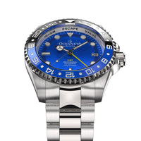 Thumbnail for Oceaneva Men's GMT Automatic Deep Marine Explorer 1250M Pro Diver Blue Dial Watch - BL.BL.NH.BK.GMT.ST automatic GMT watch, Automatic watches, Diver GMT, GMT Dive Watch, men's gmt watches