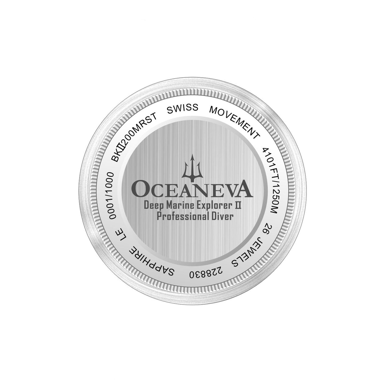 Oceaneva Men's Deep Marine Explorer 1250M Pro Diver Watch Silver Meteorite Dial - BKII200MRST 1250M diver, 316L Stainless Steel Watch, Automatic Watch, BGW9 Swiss-Superluminova, Ceramic Bezel, Dive Watch, Sw200-1 Swiss Automatic Movement