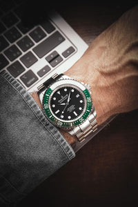 Thumbnail for Oceaneva Men's Deep Marine Explorer II 1250M Pro Diver Watch Black and Green - GRII200BKST 1000M, 1250M diver, 316L Stainless Steel Watch, Automatic Watch, BGW9 Swiss-Superluminova, Ceramic Bezel, Dive Watch, Sw200-1 Swiss Automatic Movement