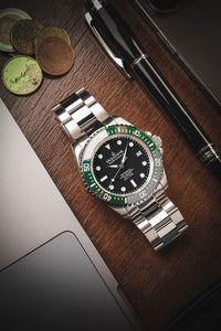 Thumbnail for Oceaneva Men's Deep Marine Explorer II 1250M Pro Diver Watch Black and Green - GRII200BKST 1000M, 1250M diver, 316L Stainless Steel Watch, Automatic Watch, BGW9 Swiss-Superluminova, Ceramic Bezel, Dive Watch, Sw200-1 Swiss Automatic Movement