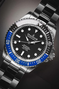 Thumbnail for Oceaneva Men's Deep Marine Explorer II 1250M Pro Diver Watch Blue and Black - BLIIBK200BKST 1000M, 1250M diver, 316L Stainless Steel Watch, Automatic Watch, BGW9 Swiss-Superluminova, Ceramic Bezel, Dive Watch, Sw200-1 Swiss Automatic Movement