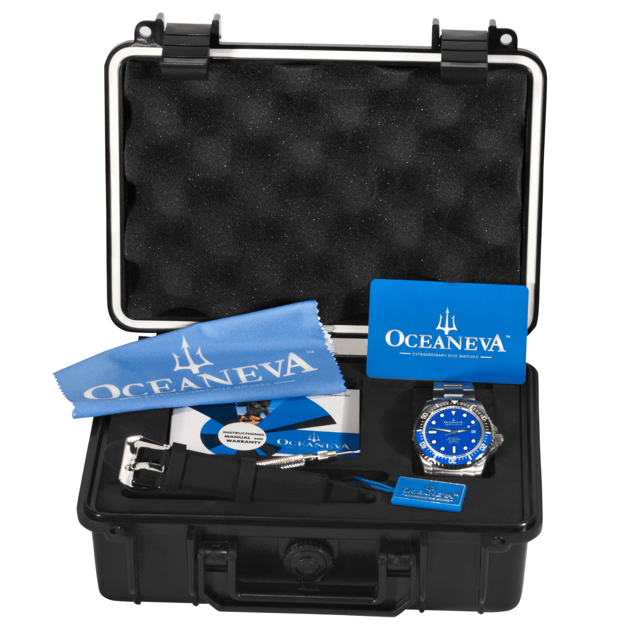 Oceaneva Men's Deep Marine Explorer II 1250M Pro Diver Watch Blue Dial - BLIIBK200BLST 1000M, 1000m Dive watch, 1250M diver, 316L Stainless Steel, BGW9 Swiss Super-Luminova, Ceramic Beze, Dive Watch, Sw200-1 Swiss Automatic Movement