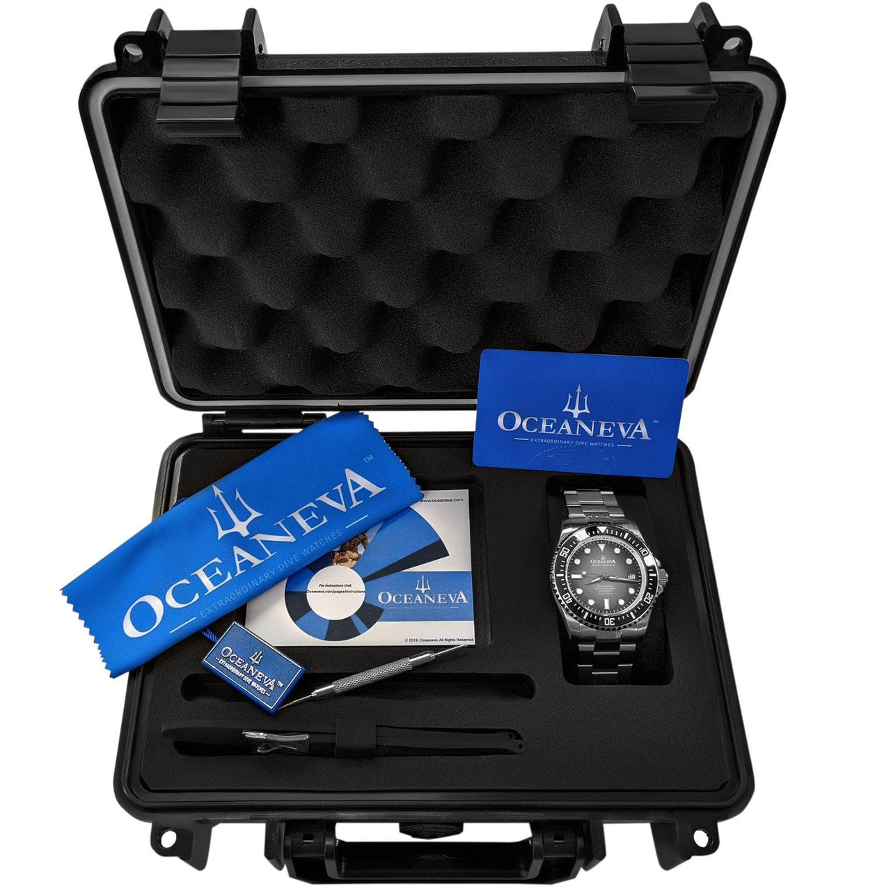 Oceaneva Men's Deep Marine Explorer II 1250M Pro Diver Watch Gray Fade Dial - BKII200GYFDST 1000M, 1250M diver, 316L Stainless Steel Watch, Automatic Watch, BGW9 Swiss-Superluminova, Ceramic Bezel, Dive Watch, Sw200-1 Swiss Automatic Movement