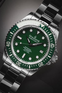 Thumbnail for Oceaneva Men's Deep Marine Explorer II 1250M Pro Diver Watch Green and Green - GRII200GRST 1000M, 1250M diver, 316L Stainless Steel Watch, Automatic Watch, BGW9 Swiss-Superluminova, Ceramic Bezel, Dive Watch, Sw200-1 Swiss Automatic Movement