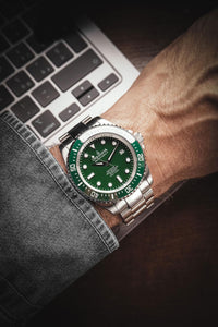 Thumbnail for Oceaneva Men's Deep Marine Explorer II 1250M Pro Diver Watch Green and Green - GRII200GRST 1000M, 1250M diver, 316L Stainless Steel Watch, Automatic Watch, BGW9 Swiss-Superluminova, Ceramic Bezel, Dive Watch, Sw200-1 Swiss Automatic Movement