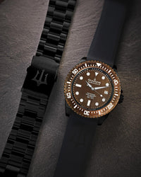 Thumbnail for Oceaneva Men's Deep Marine Explorer III 3000M Pro Diver Watch Aged Bronze Dial Black IP - BRIIIBRZ200BK 3000m, 3000M Dive Watch, 316L Stainless Steel, Automatic Watch, BGW9 Swiss Super-Luminova, Dive Watch, Sw200-1 Swiss Automatic Movement