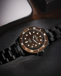 Thumbnail for Oceaneva Men's Deep Marine Explorer III 3000M Pro Diver Watch Aged Bronze Dial Black IP - BRIIIBRZ200BK 3000m, 3000M Dive Watch, 316L Stainless Steel, Automatic Watch, BGW9 Swiss Super-Luminova, Dive Watch, Sw200-1 Swiss Automatic Movement