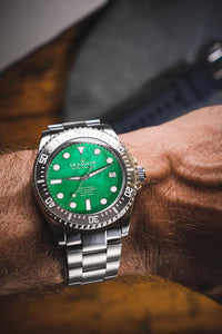 Thumbnail for Oceaneva Men's Deep Marine Explorer III 3000M Pro Diver Watch Green Mother Of Pearl Dial - STIIIGRMP200ST 3000m, 3000M Dive Watch, 316L Stainless Steel, Automatic Watch, BGW9 Swiss Super-Luminova, Dive Watch, Mother of pearl dial, Sw200-1 Swiss Automatic Movement, Swiss automatic movement