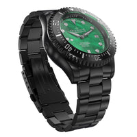 Thumbnail for Oceaneva Men's Deep Marine Explorer III 3000M Pro Diver Watch Green Mother Of Pearl Dial Black IP - BKIIIGRMP200BK 3000m, 3000M Dive Watch, 316L Stainless Steel, Automatic Watch, BGW9 Swiss Super-Luminova, Dive Watch, Sw200-1 Swiss Automatic Movement