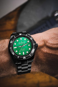 Thumbnail for Oceaneva Men's Deep Marine Explorer III 3000M Pro Diver Watch Green Mother Of Pearl Dial Black IP - BKIIIGRMP200BK 3000m, 3000M Dive Watch, 316L Stainless Steel, Automatic Watch, BGW9 Swiss Super-Luminova, Dive Watch, Sw200-1 Swiss Automatic Movement