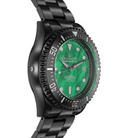 Thumbnail for Oceaneva Men's Deep Marine Explorer III 3000M Pro Diver Watch Green Mother Of Pearl Dial Black IP - BKIIIGRMP200BK 3000m, 3000M Dive Watch, 316L Stainless Steel, Automatic Watch, BGW9 Swiss Super-Luminova, Dive Watch, Sw200-1 Swiss Automatic Movement