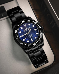 Thumbnail for Oceaneva Men's Deep Marine Explorer III 3000M Pro Diver Watch Navy Mother Of Pearl Dial Black IP - BKIIINBMP200BK 3000m, 3000M Dive Watch, 316L Stainless Steel, Automatic Watch, BGW9 Swiss Super-Luminova, Dive Watch, Sw200-1 Swiss Automatic Movement