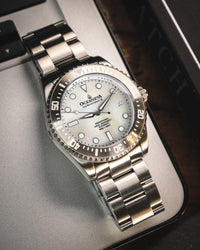 Thumbnail for Oceaneva Men's Deep Marine Explorer III 3000M Pro Diver Watch White Mother Of Pearl Dial - STIIIWMP200ST 3000m, 3000M Dive Watch, 316L Stainless Steel, Automatic Watch, BGW9 Swiss Super-Luminova, Dive Watch, Sw200-1 Swiss Automatic Movement