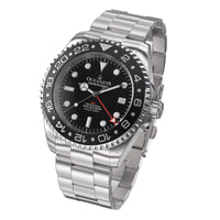 Thumbnail for Oceaneva Men's GMT Deep Marine Explorer 1250M Pro Diver Watch Black - BK.RH.BK.GMT.ST 1250M diver, BGW9 Swiss-Superluminova, Dive Watch, GMT, GMT Wach, GMT Watch, Stainless Steel Dive Watch, Stainless Steel Watch, Swiss Quartz Movement