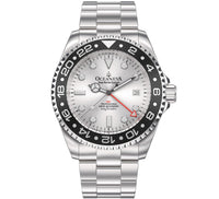 Thumbnail for Oceaneva Men's GMT Deep Marine Explorer 1250M Pro Diver Watch Black Silver Dial - SL.BK.RH.BK.GMT.ST 1250M diver, BGW9 Swiss-Superluminova, Dive Watch, GMT, GMT Wach, GMT Watch, Stainless Steel Dive Watch, Stainless Steel Watch, Swiss Quartz Movement