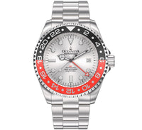 Thumbnail for Oceaneva Men's GMT Deep Marine Explorer 1250M Pro Diver Watch Red Black Silver Dial - SL.RD.RH.BK.GMT.ST 1250M diver, BGW9 Swiss-Superluminova, Dive Watch, GMT, GMT Wach, GMT Watch, Ronda Movement, Stainless Steel Dive Watch, Stainless Steel Watch, Swiss Quartz Movement