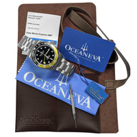 Thumbnail for Oceaneva Men's GMT Deep Marine Explorer 1250M Pro Diver Watch Yellow and Black Diver Watch - BK.RH.YL.GMT.ST 1250M diver, BGW9 Swiss-Superluminova, Dive Watch, GMT, GMT Wach, GMT Watch, Ronda Movement, Stainless Steel Dive Watch, Stainless Steel Watch, Swiss Quartz Movement