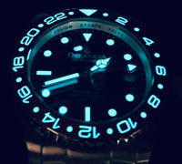 Thumbnail for Oceaneva Men's GMT Deep Marine Explorer 1250m WR Pro Diver Red and Black Bezel Diver Watch - RD.RH.BK.GMT.ST 1250M diver, BGW9 Swiss-Superluminova, Dive Watch, GMT, GMT Wach, GMT Watch, Stainless Steel Dive Watch, Stainless Steel Watch, Swiss Quartz Movement