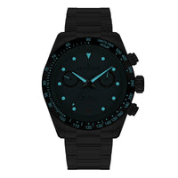 Thumbnail for Oceaneva Men's WaveRacer™ 500M Pro Diver Aquamarine Color Dial Chronograph Watch - WR.MT.BK.RH.ST 316L Stainless Steel Watch, 500M Diver, 500m Diver Watch, Chronograph, Chronograph Watch, dive watch, Precision Swiss Quartz Movement