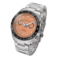 Thumbnail for Oceaneva Men's WaveRacer™ 500M Pro Diver Salmon Dial Chronograph Watch - WR.SL.BK.RH.ST 316L Stainless Steel Watch, 500M Diver, 500m Diver Watch, Chronograph, Chronograph Watch, dive watch, Precision Swiss Quartz Movement