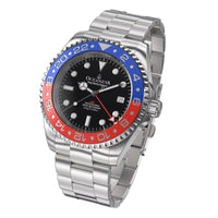 Thumbnail for Oceaneva Men's GMT Deep Marine Explorer 1250M Pro Diver Watch Blue and Red - RD.RH.BL.GMT.ST Dive Watch, GMT, GMT Wach, GMT Watch, Stainless Steel Dive Watch, Stainless Steel Watch, Swiss Quartz Movement