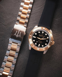 Thumbnail for Oceaneva Men's Deep Marine Explorer III 3000M Pro Diver Watch Black Dial Rose Gold - RGIIIBK200ST 3000m, 3000M Dive Watch, 316L Stainless Steel, Automatic Watch, BGW9 Swiss Super-Luminova, Dive Watch, Rose Gold, Sw200-1 Swiss Automatic Movement, Swiss automatic movement