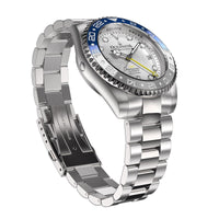 Thumbnail for Oceaneva Men's Automatic GMT Watch 1250m Silver Dial Watch - WH.BL.NH.WH.GMT.ST automatic GMT watch, Automatic watches, Diver GMT, GMT Dive Watch, men's gmt watches
