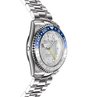 Thumbnail for Oceaneva Men's Automatic GMT Watch 1250m Silver Dial Watch - WH.BL.NH.WH.GMT.ST automatic GMT watch, Automatic watches, Diver GMT, GMT Dive Watch, men's gmt watches
