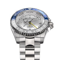 Thumbnail for Oceaneva Men's Automatic GMT Watch 1250m Silver Dial Watch - WH.BL.NH.WH.GMT.ST automatic GMT watch, Automatic watches, Diver GMT, GMT Dive Watch, men's gmt watches