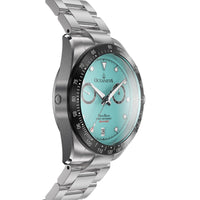 Thumbnail for Oceaneva Men's WaveRacer™ 500M Pro Diver Aquamarine Color Dial Chronograph Watch - WR.MT.BK.RH.ST 316L Stainless Steel Watch, 500M Diver, 500m Diver Watch, Chronograph, Chronograph Watch, dive watch, Precision Swiss Quartz Movement