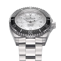 Thumbnail for Oceaneva™ Men's Deep Marine Explorer II 1250M Pro Diver Watch White Mother Of Pearl - BKII200WHMOPST 1000M, 1250M diver, 316L Stainless Steel Watch, Automatic Watch, BGW9 Swiss-Superluminova, Ceramic Bezel, Dive Watch, Sw200-1 Swiss Automatic Movement